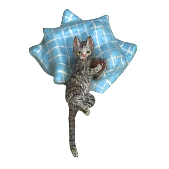 Vintage Franz Bergmann Cold Painted Bronze Cat Playing On Pillow - Picture 5 of 7